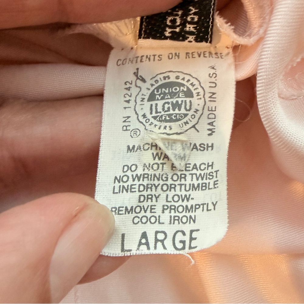 Vintage Christian Dior Satin & Lace Half Slip Pink Embroidered Large USA - Picture 3 of 9